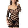 DARING Intimates Mini Robe Fence Net Noire